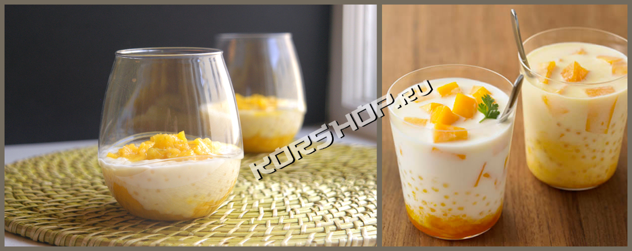 Рецепт десерта из манго и тапиоки.