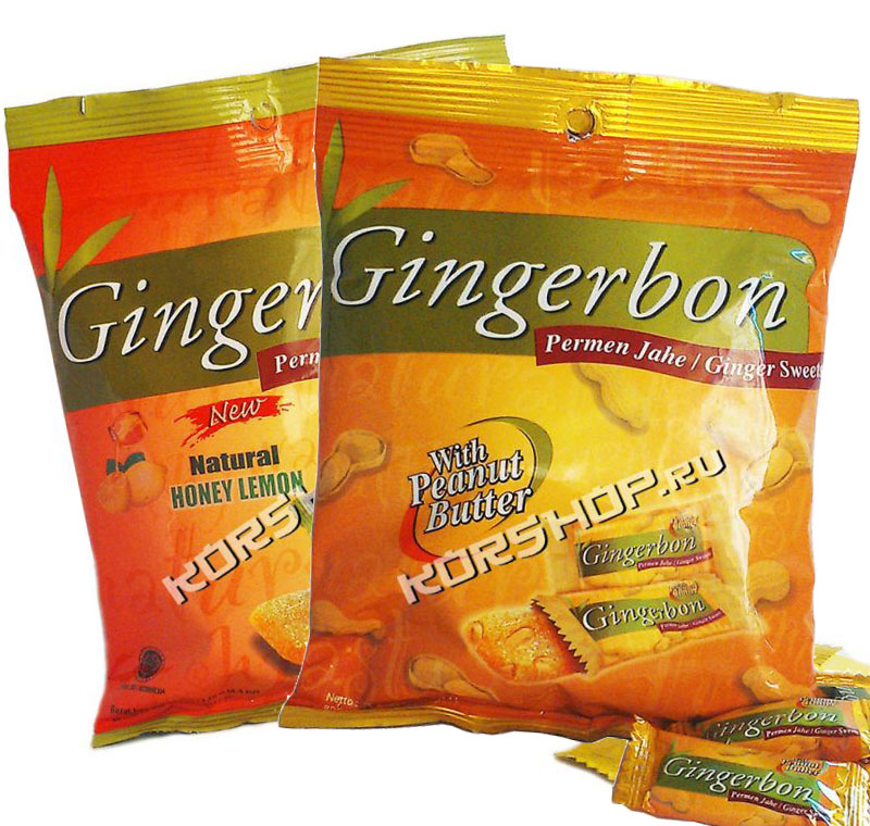 Имбирные конфеты Gingerbon с лимоном, с арахисовым маслом купить