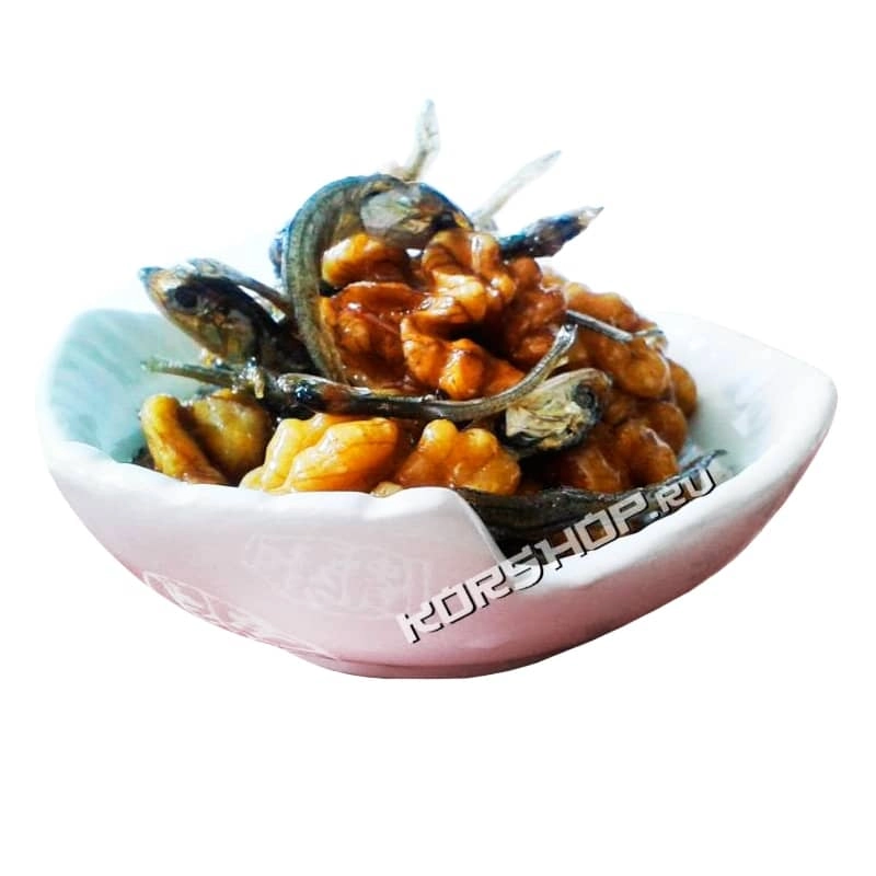 Корейская закуска из японских анчоусов и орехов Мельчи поккым 200 г Корейская закуска из японских анчоусов и орехов Мельчи поккым 200 г