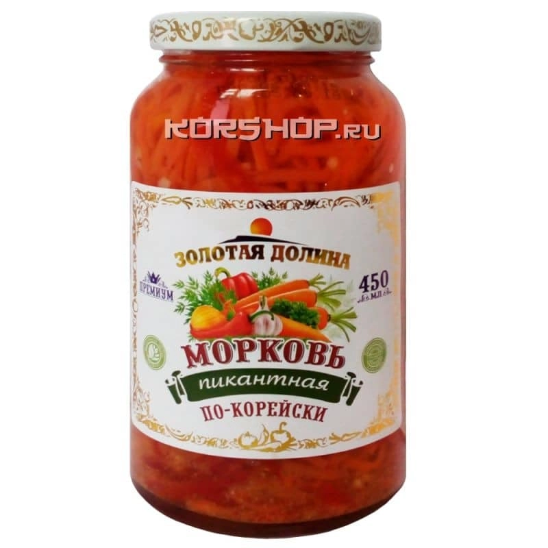Морковь пикантная по-корейски "Золотая долина", 450 мл Морковь пикантная по-корейски "Золотая долина", 450 мл