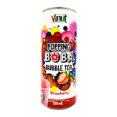 Напиток холодный чай Бабл Ти с клубничным соком и шариками Поппинг Боба Vinut, Вьетнам, 320 мл Напиток холодный чай Бабл Ти с клубничным соком и шариками Поппинг Боба Vinut, Вьетнам, 320 мл