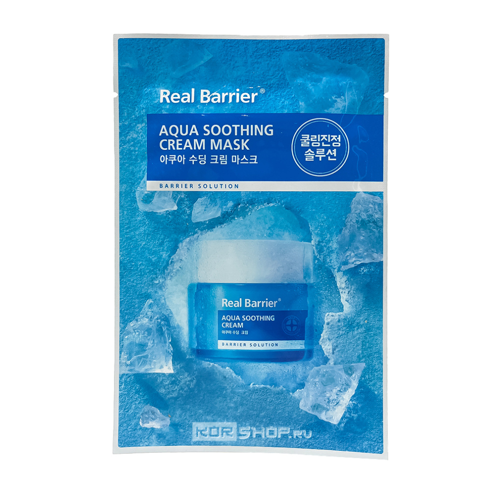 Охлаждающая тканевая маска с успокаивающим действием Aqua Soothing Cream Mask Real Barrier, Корея, 30 мл Акция