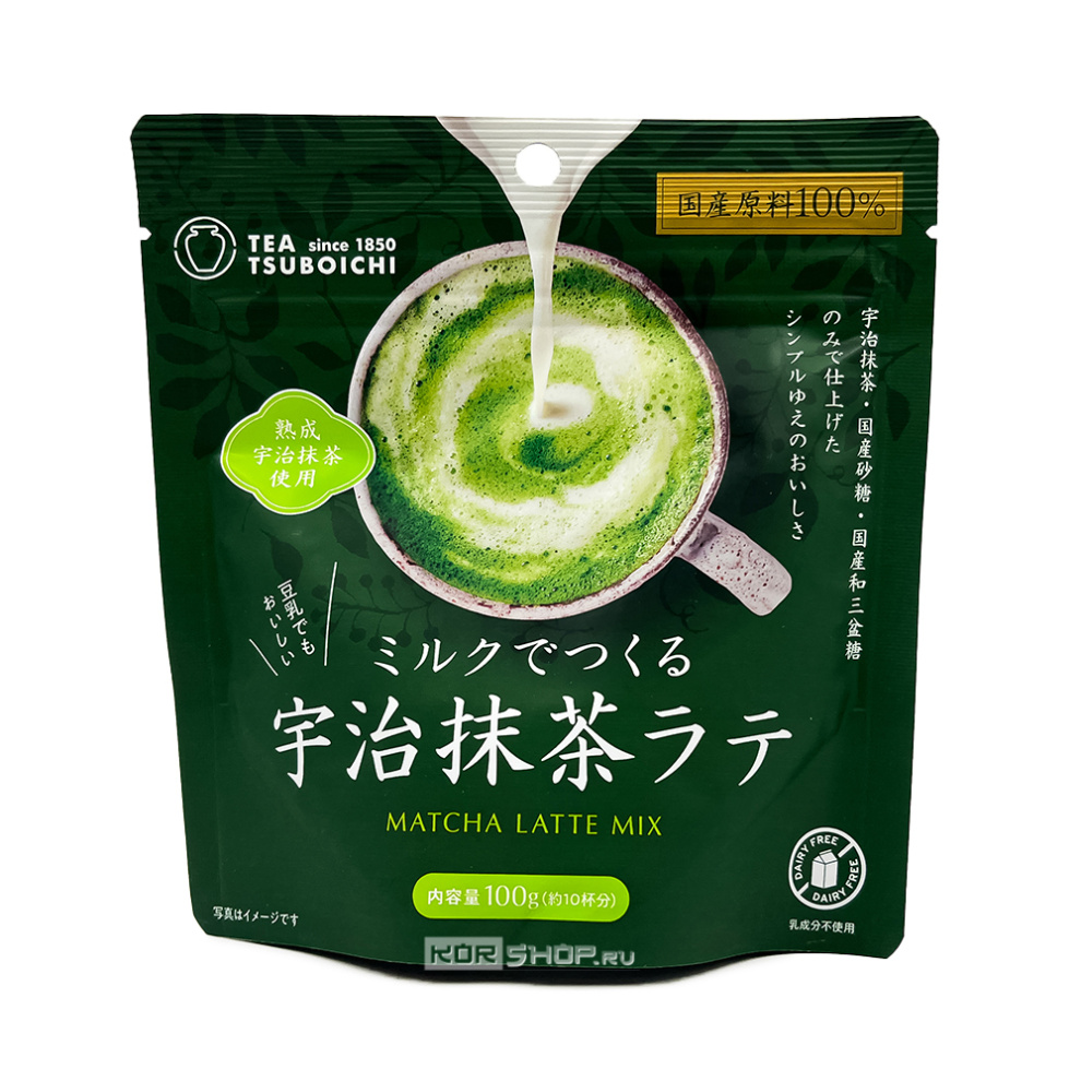 Напиток растворимый для приготовления матча-латте Matcha Latte Mix Tsuboichi, Япония, 100 г Акция