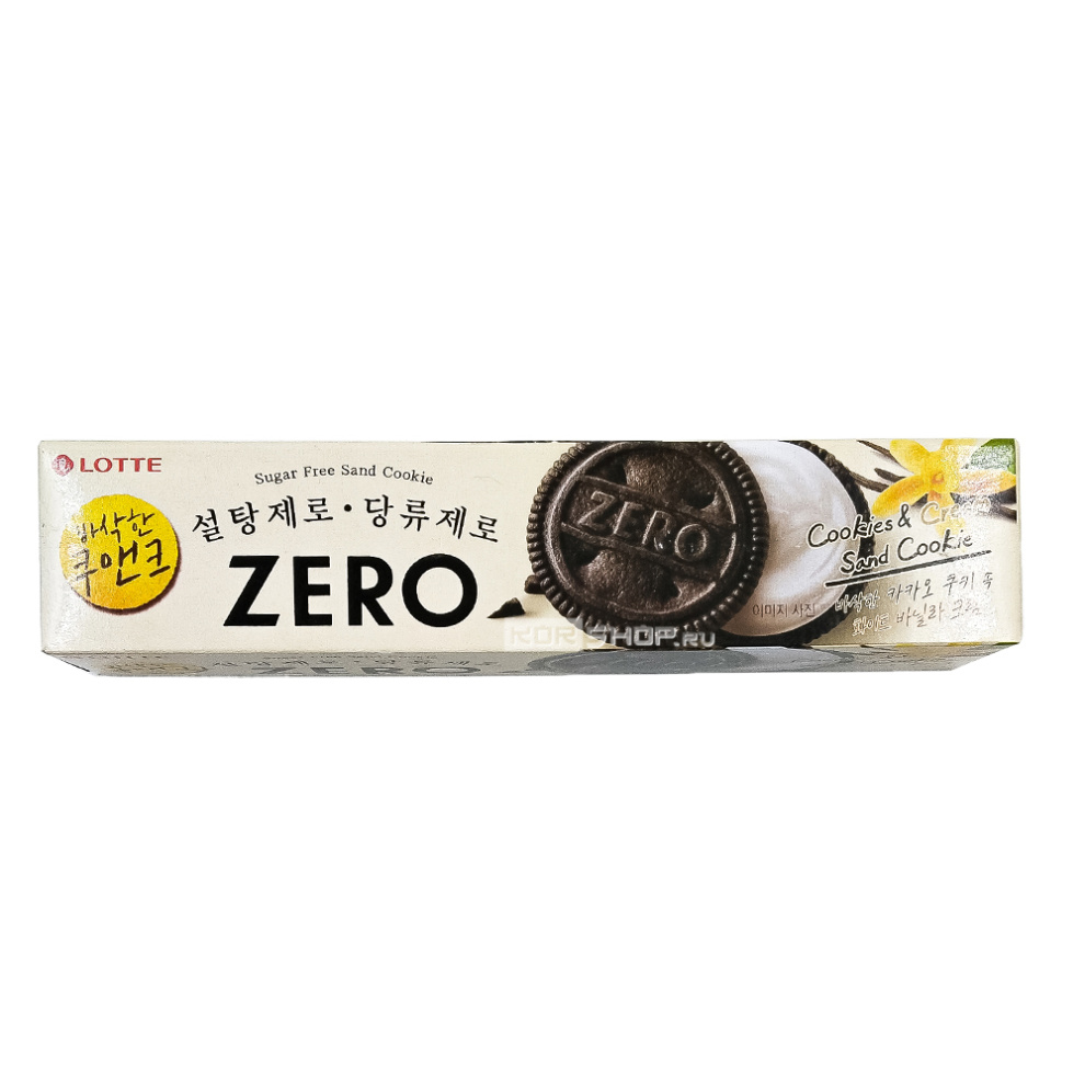 Печенье без сахара Zero Cookies&Cream Sand Cookies Lotte, Корея, 96 г Акция