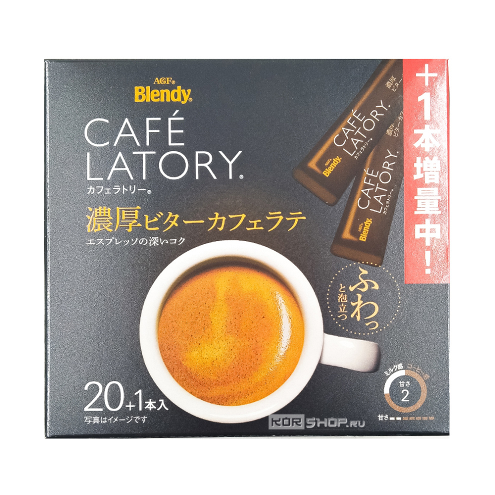 Растворимый кофе капучино со сливками в стиках Cafe Latory Blendy AGF, Япония, 218,5 г (11,5 г х 19 шт.) Акция