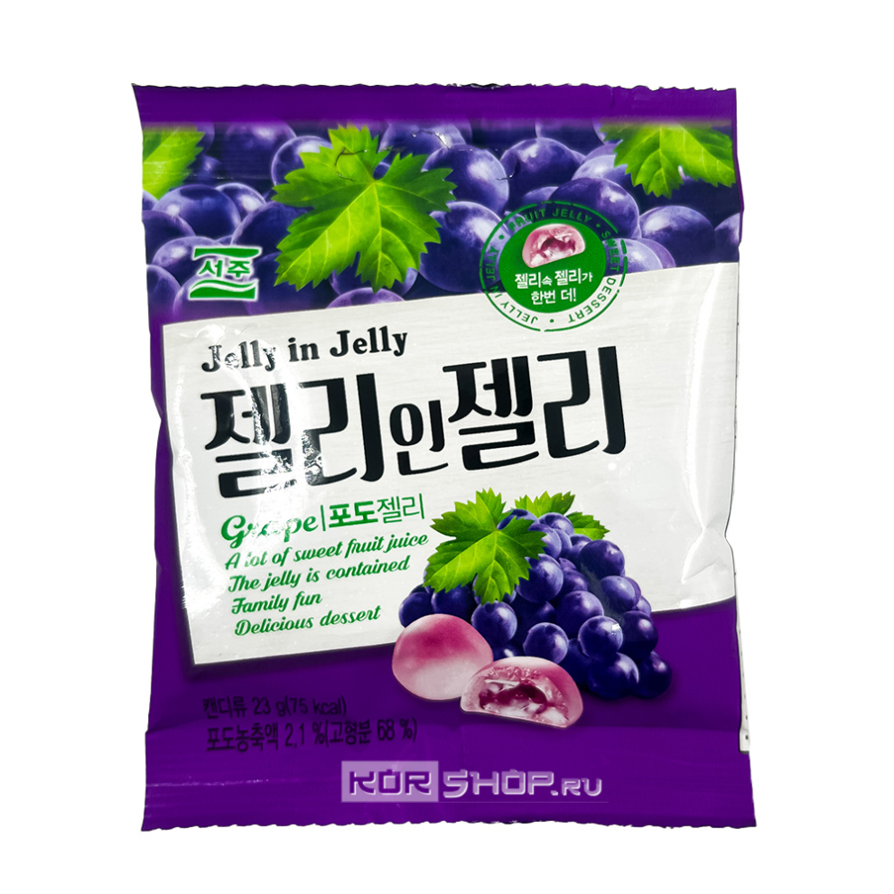 Мармелад с жидким центром Виноград Jelly in Jelly Seoju, Корея, 23 г