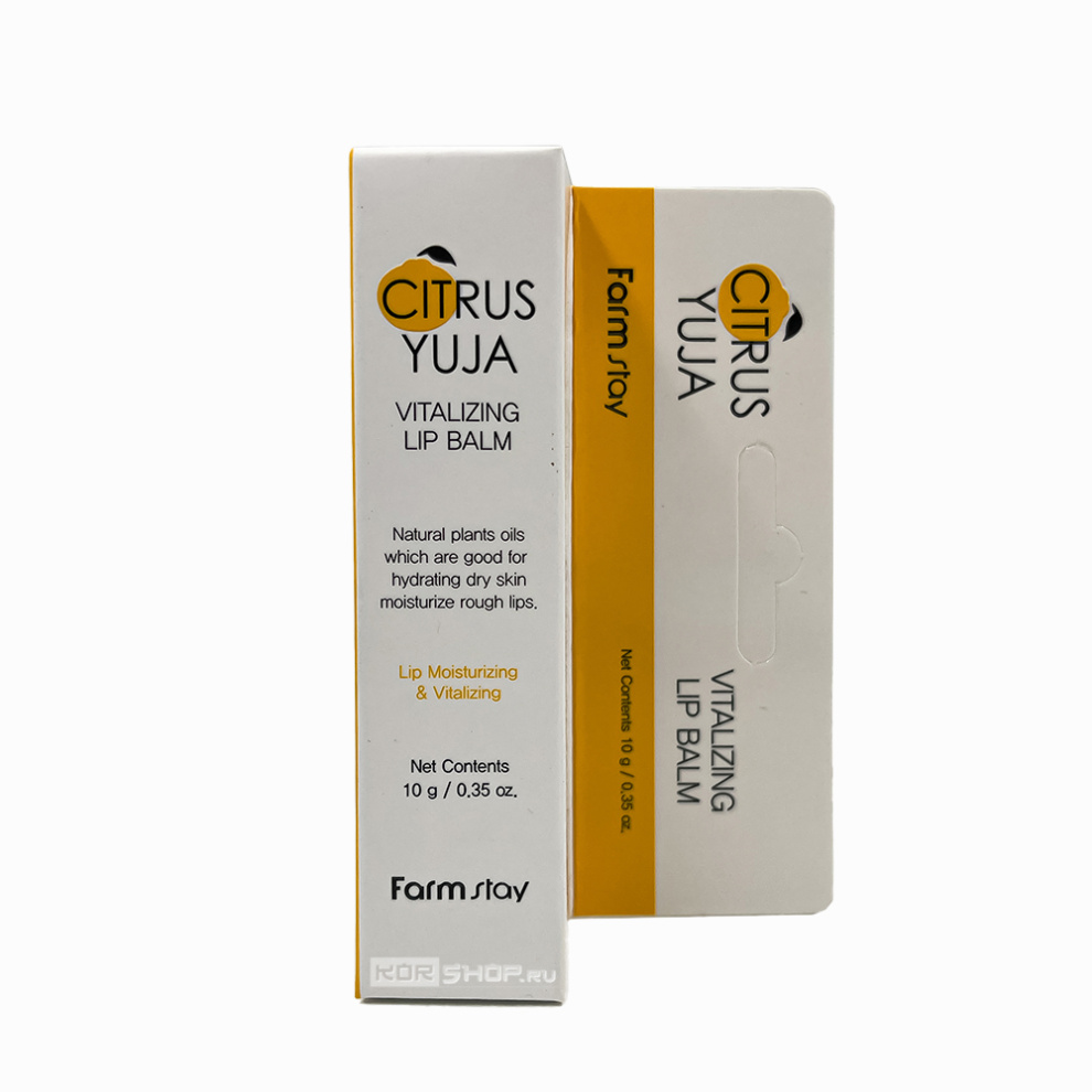 Бальзам для губ с экстрактом юдзу Citrus Yuja Vitalizing Lip Balm FarmStay, Корея, 10 мл Акция