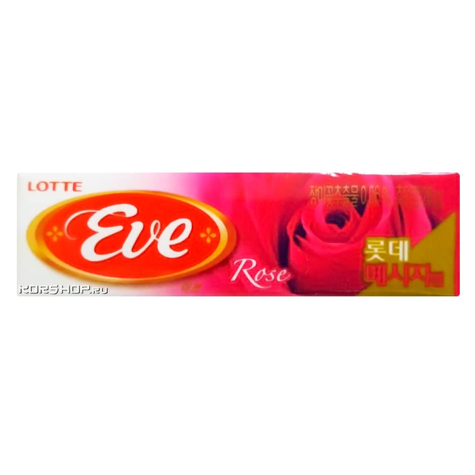 Жевательная резинка со вкусом розы Eve Lotte, Корея, 26 г