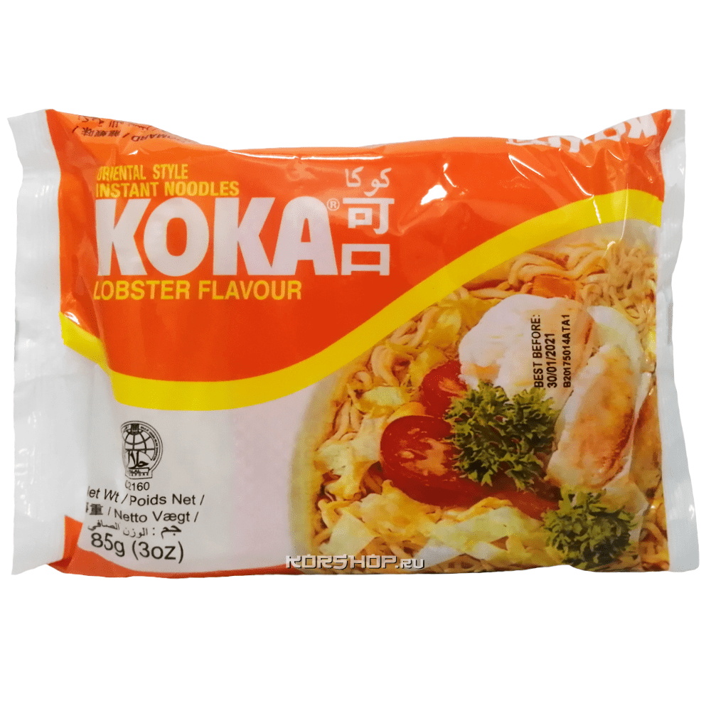 Лапша б/п со вкусом лобстера Ориджинал Koka, Сингапур, 85 г Акция