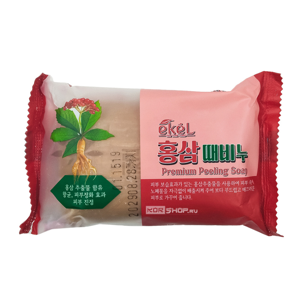 Пилинг-мыло отшелушивающее с экстрактом женьшеня Peeling Soap Red Ginseng Ekel, Корея, 150 г