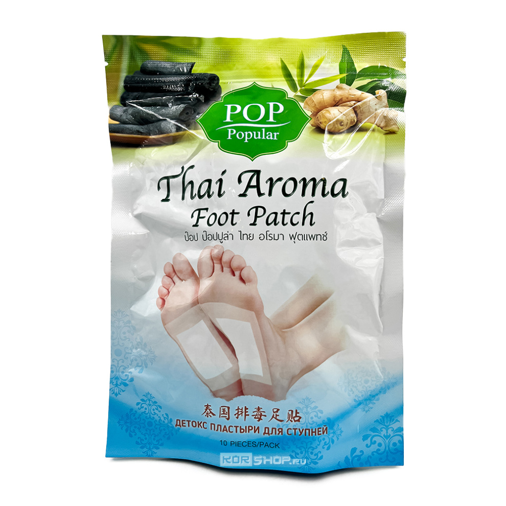 Детокс-пластыри для стоп Thai Aroma Foot Patch Pop Popular (10 шт.), Таиланд Акция