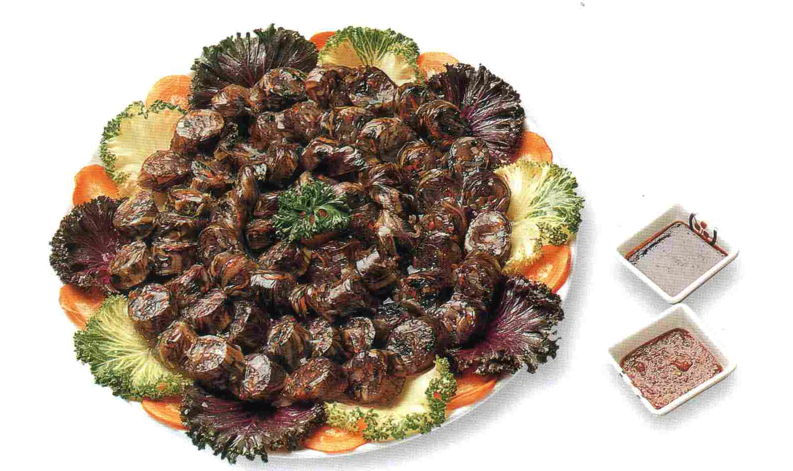 Сундя - корейское национальное блюдо - натуральная кровяная колбаса