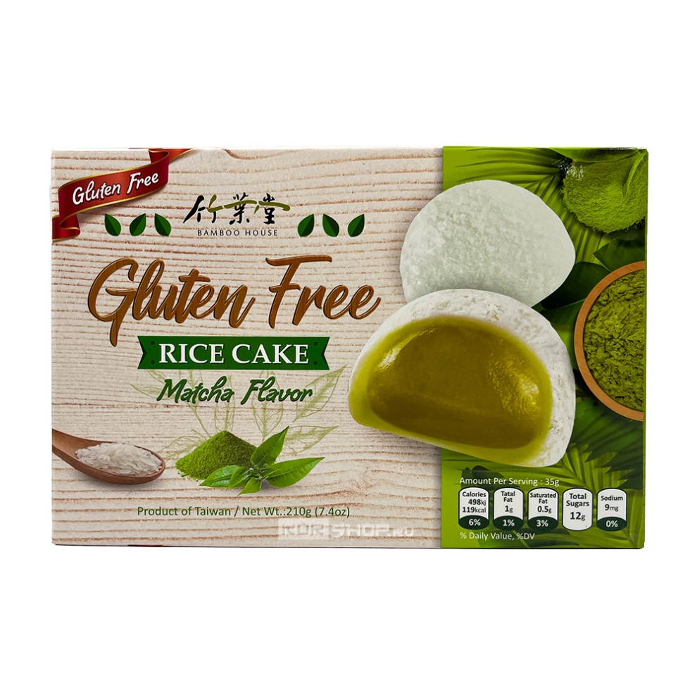 Моти с зелёным чаем Матча без глютена Bamboo House, Тайвань, 210 г Моти с зелёным чаем Матча без глютена Bamboo House, Тайвань, 210 г