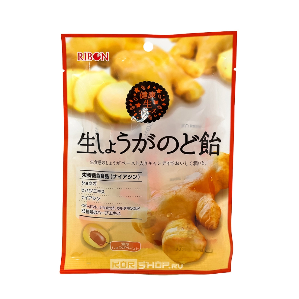 Леденцы для горла с имбирем Nama Shogo Candy Ribon, Япония, 54 г Леденцы для горла с имбирем Nama Shogo Candy Ribon, Япония, 54 г