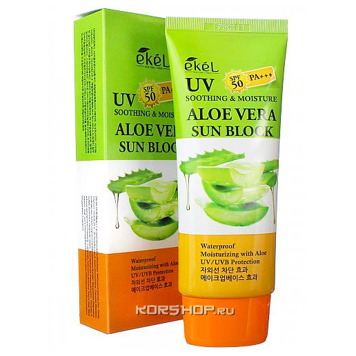 Увлажняющий солнцезащитный крем с экстрактом алоэ SPF 50/PA+++ Ekel, Корея, 70 мл Увлажняющий солнцезащитный крем с экстрактом алоэ SPF 50/PA+++ Ekel, Корея, 70 мл
