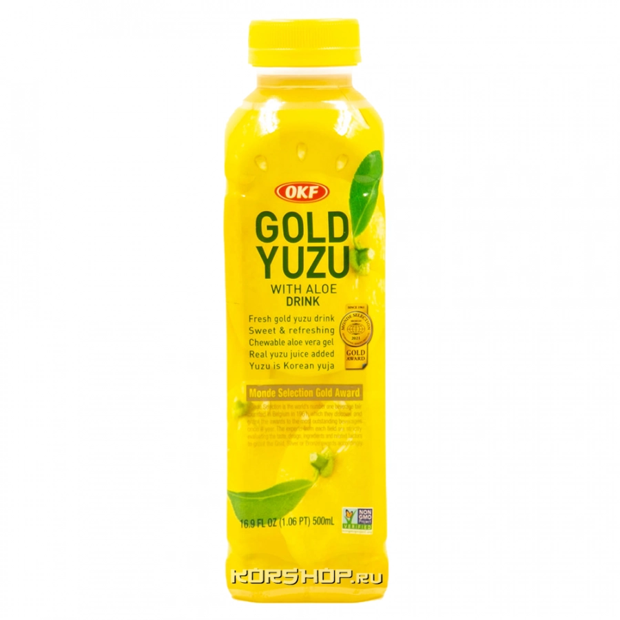 Негазированный б/а напиток Юдзу с Алоэ Gold OKF, Корея, 500 мл Негазированный б/а напиток Юдзу с Алоэ Gold OKF, Корея, 500 мл
