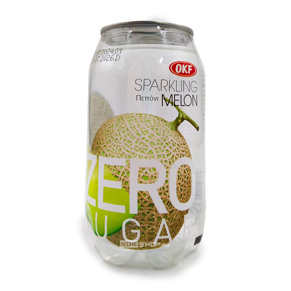 Напиток газированный без сахара со вкусом дыни Sparkling Zero Sugar Melon OKF, Корея, 350 мл Напиток газированный без сахара со вкусом дыни Sparkling Zero Sugar Melon OKF, Корея, 350 мл