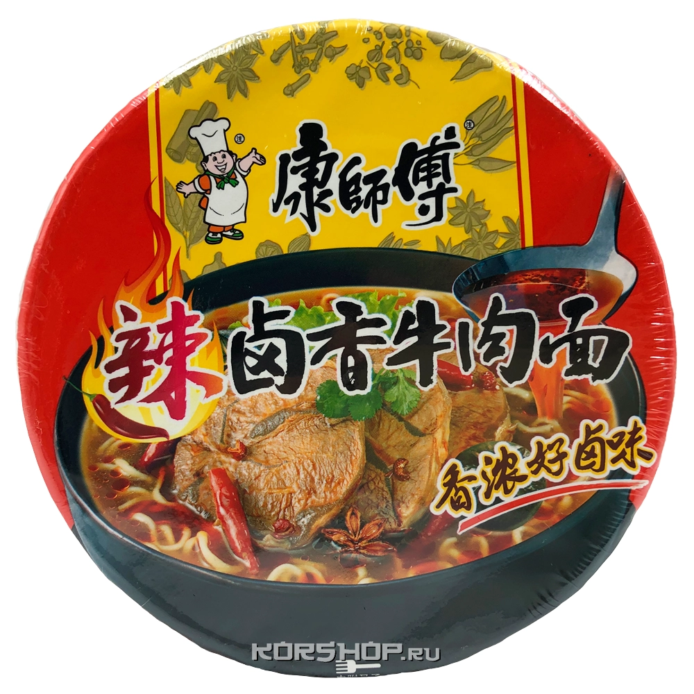Лапша б/п Острая Тушеная Говядина Kangshifu, Китай, 114 г Лапша б/п Острая Тушеная Говядина Kangshifu, Китай, 114 г