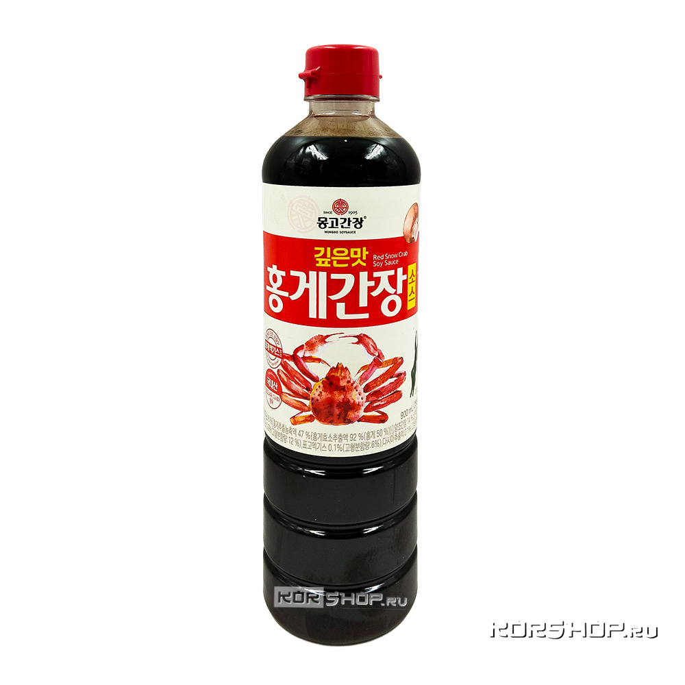 Соевый соус с экстрактом красного снежного краба (Red Snow Crab Soy Sauce) Монгго / Monggo, Корея, 900 мл Соевый соус с экстрактом красного снежного краба (Red Snow Crab Soy Sauce) Монгго / Monggo, Корея, 900 мл