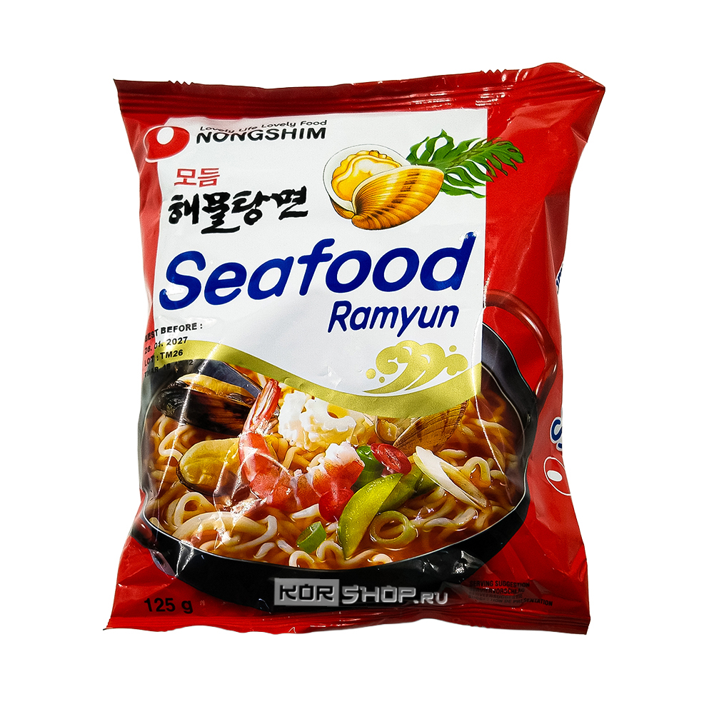 Лапша рамен с морепродуктами/Seafood Ramyun Nongshim, Корея, 125 г