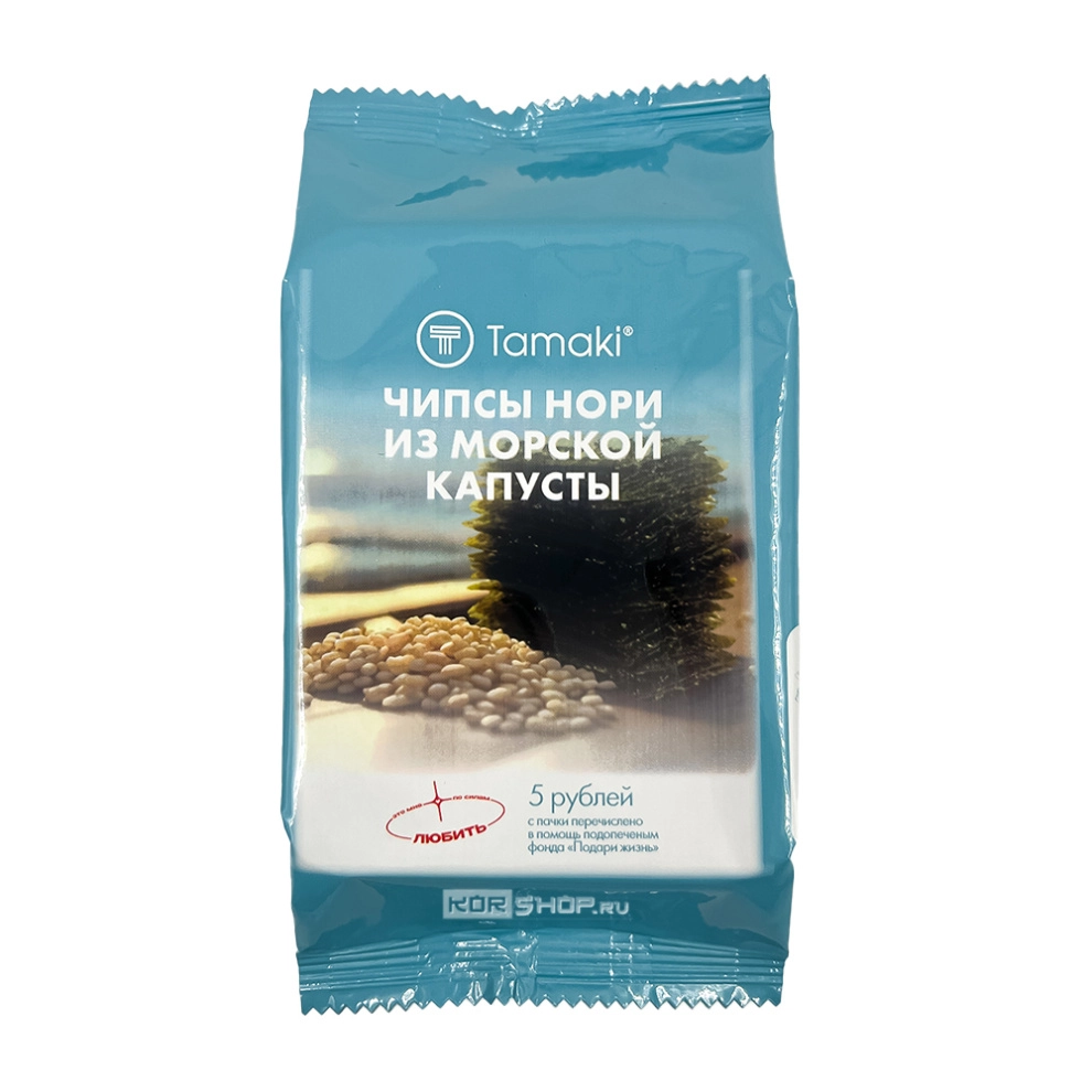 Чипсы нори из морской капусты Tamaki, 4 г Чипсы нори из морской капусты Tamaki, 4 г