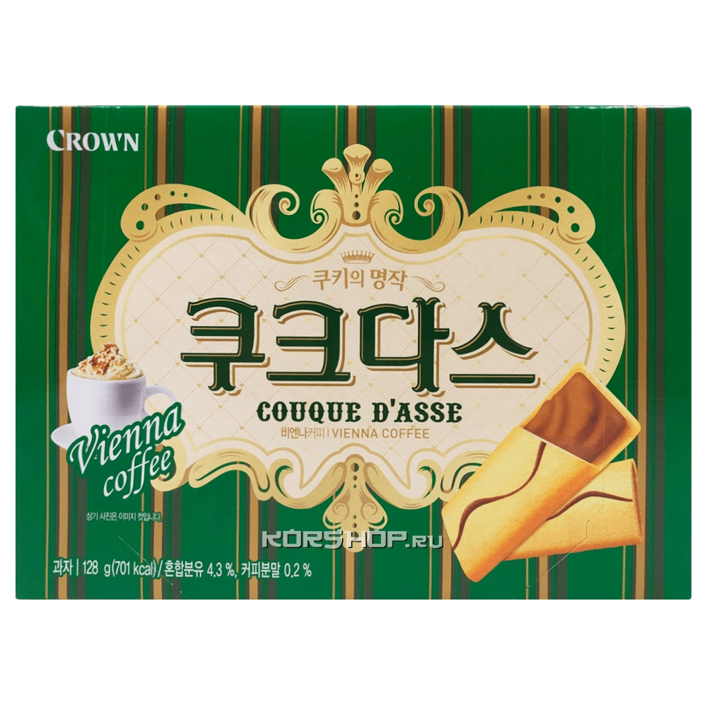 Песочное печенье Кукидас с кофейным вкусом Couque D'asse, Корея, 128 г