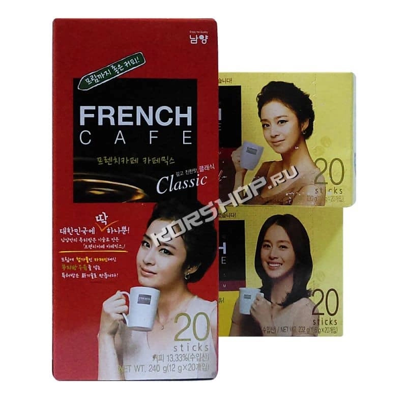 Кофе растворимый со сливками 3 в 1 French Cafe Classic Namyang (20 пакетиков), Корея, 240 г.