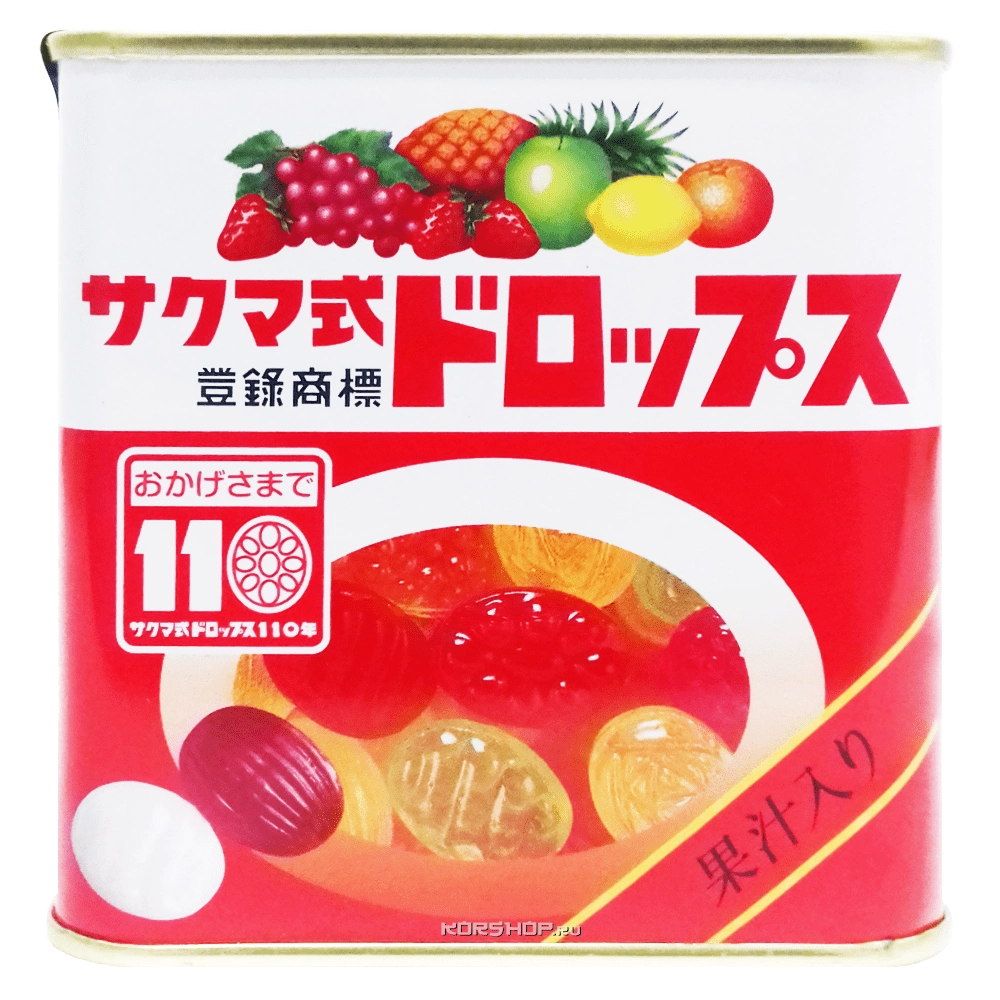 Карамель в банке &quot;Фруктовое ассорти&quot; Sakuma, Япония, 75 г.