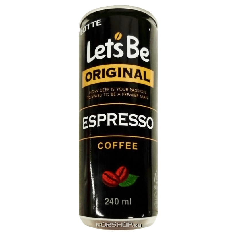 Кофейный напиток Летс Би Эспрессо (Let’s Be Espresso), Lotte 240 мл Кофейный напиток Летс Би Эспрессо (Let’s Be Espresso), Lotte 240 мл
