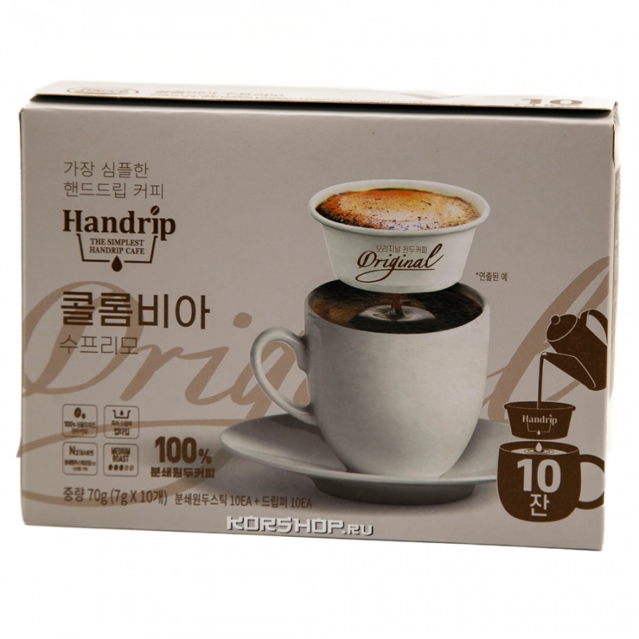 Капельный кофе Handrip Colombia Supremo Aromaville, Корея, 70 г