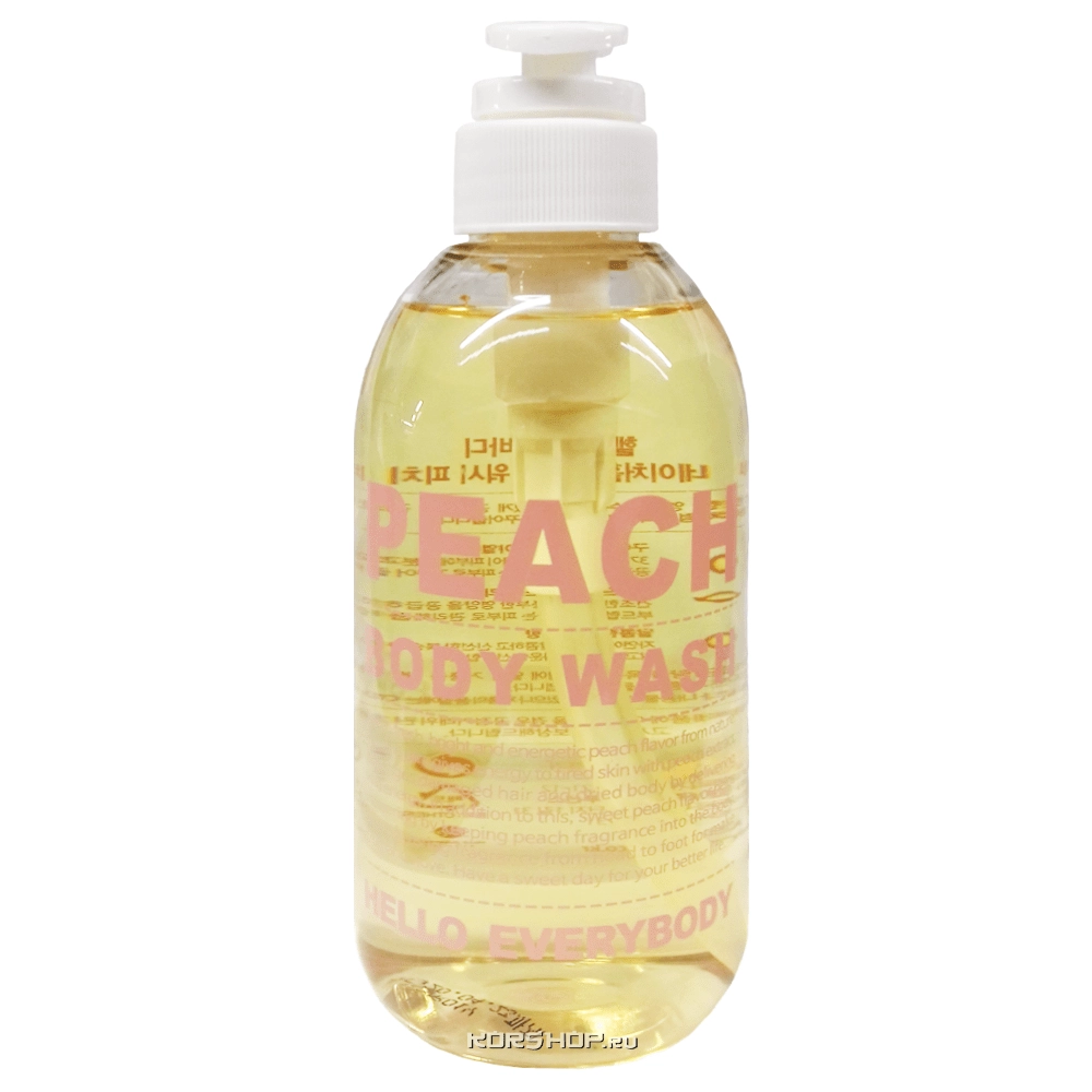 Гель для душа с экстрактом персика Hello Everybody, Корея, 500 мл