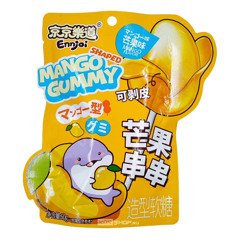 Желейные конфеты со вкусом манго Mango Shaped Gummy Ennjoi Guandong Lefen, Китай, 60 г Желейные конфеты со вкусом манго Mango Shaped Gummy Ennjoi Guandong Lefen, Китай, 60 г