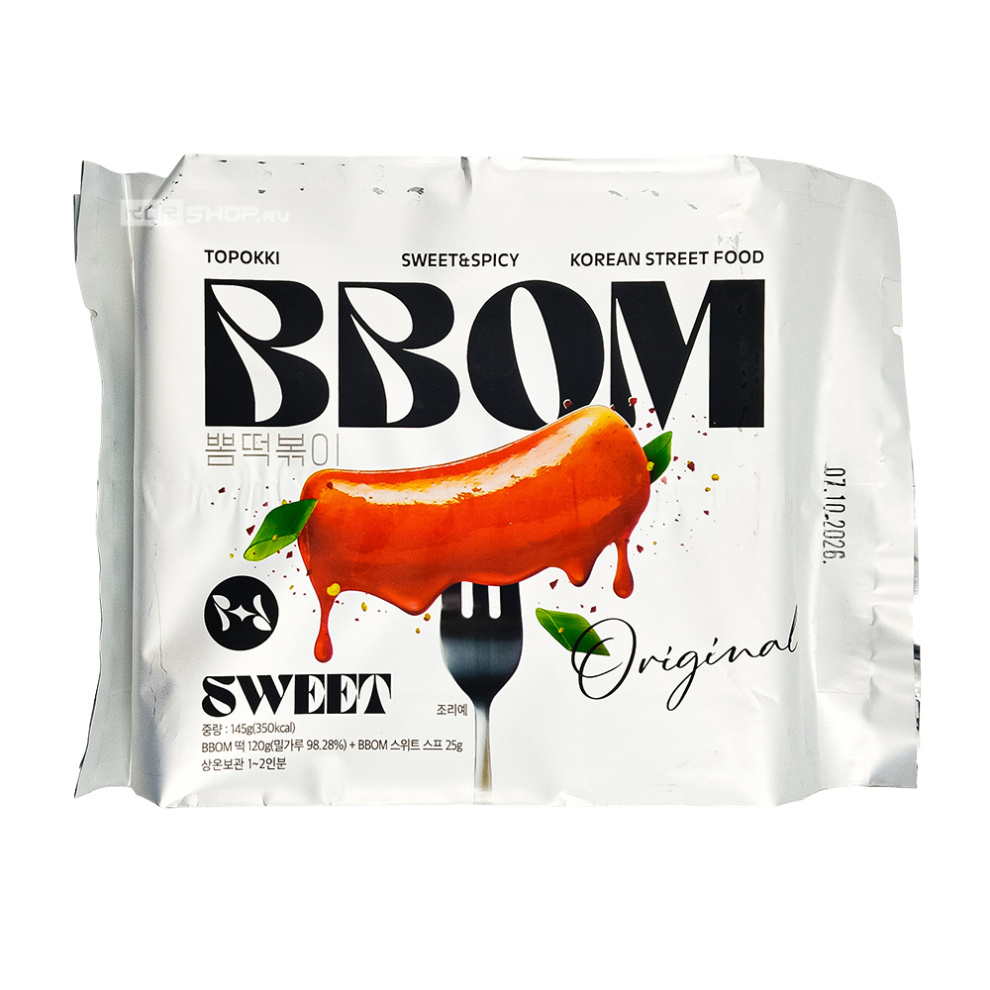 Токпокки с оригинальным остро-сладким соусом (пауч) BBOM, Корея, 145 г