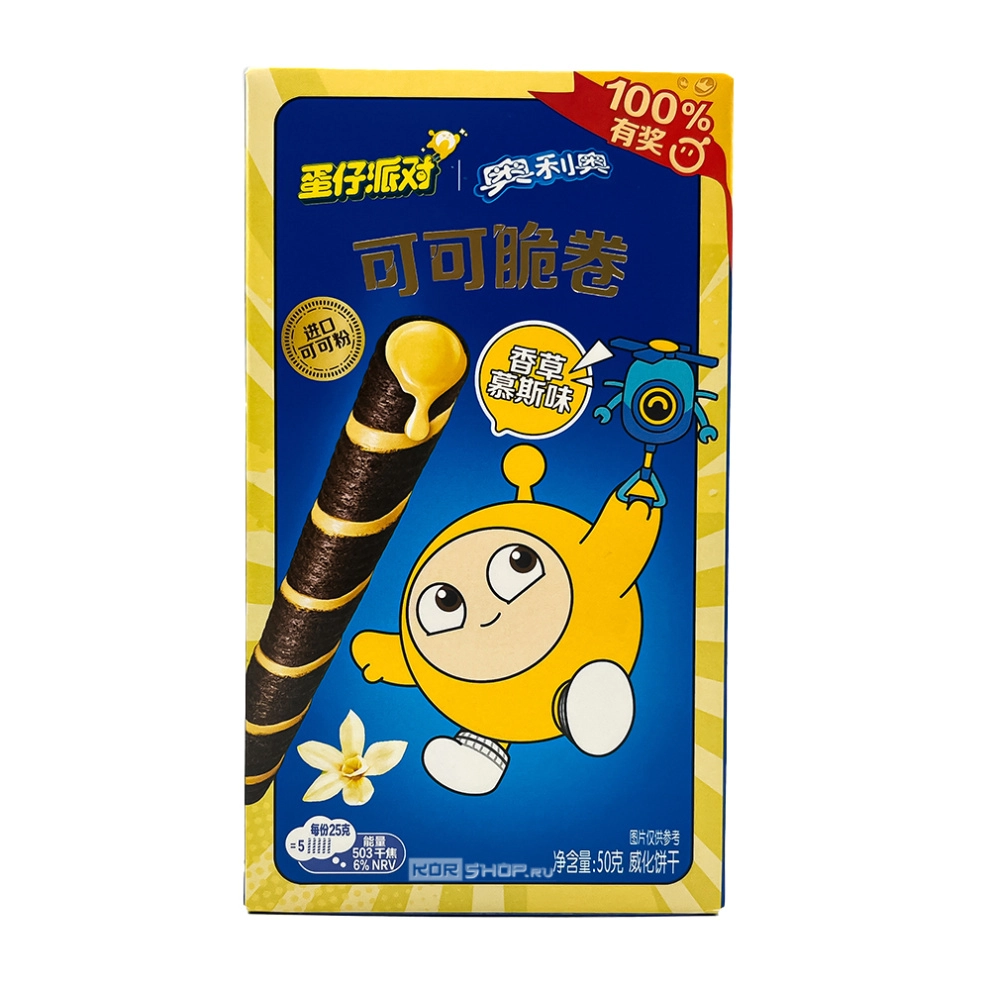 Вафельные трубочки со вкусом ванили Aoliao, Китай, 50 г Вафельные трубочки со вкусом ванили Aoliao, Китай, 50 г