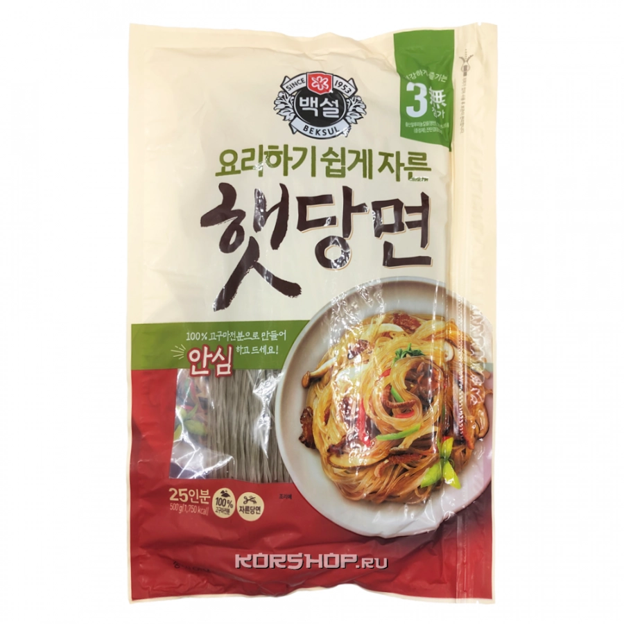Картофельная лапша для чапче CJ Beksul, Корея, 500 г Картофельная лапша для чапче CJ Beksul, Корея, 500 г