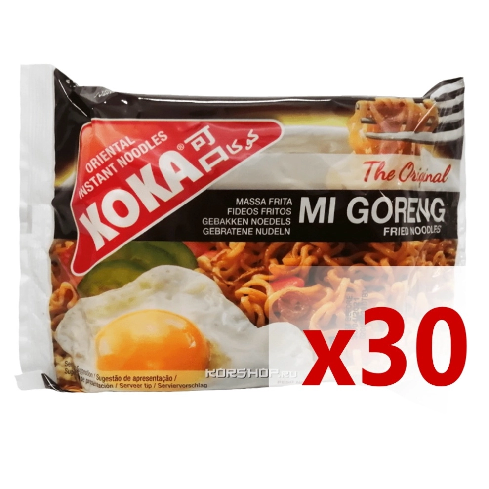 Лапша б/п со вкусом жареной лапши Ми Горенг Ориджинал Mie Goreng Koka, Сингапур, 85 г*30 шт (коробка)