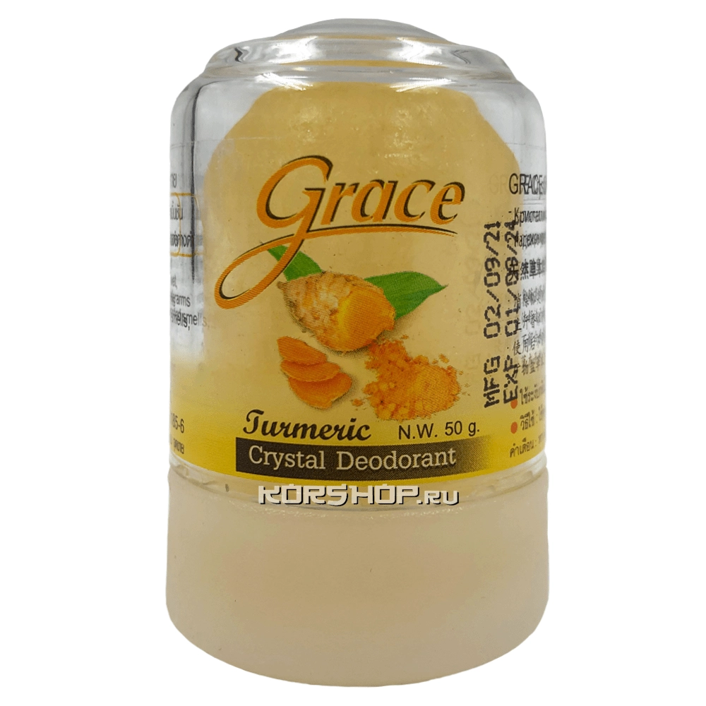Дезодорант-кристалл с куркумой Grace, Таиланд, 50 г Дезодорант-кристалл с куркумой Grace, Таиланд, 50 г