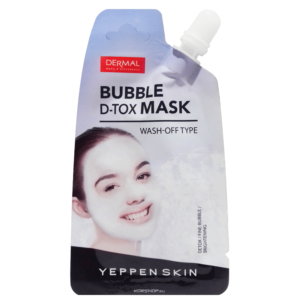 Очищающая маска для лица Bubble D-Tox Yeppen Skin Dermal, Корея, 20 г