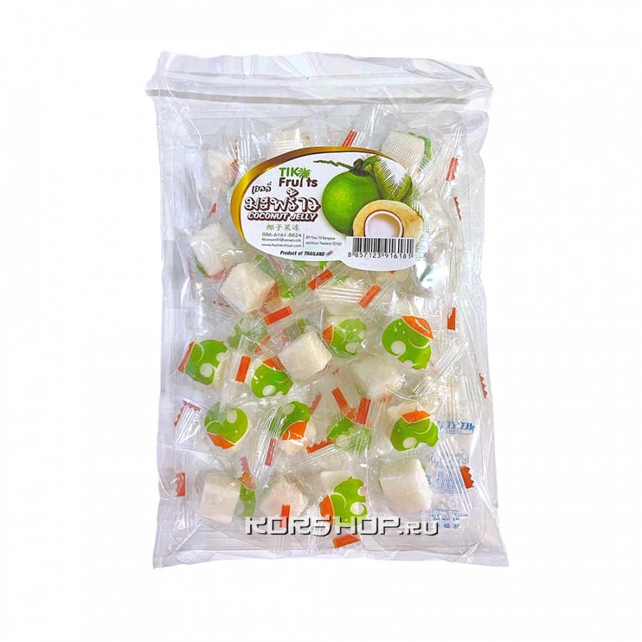 Желейные конфеты со вкусом кокоса Tik Fruits, Таиланд 150 г.