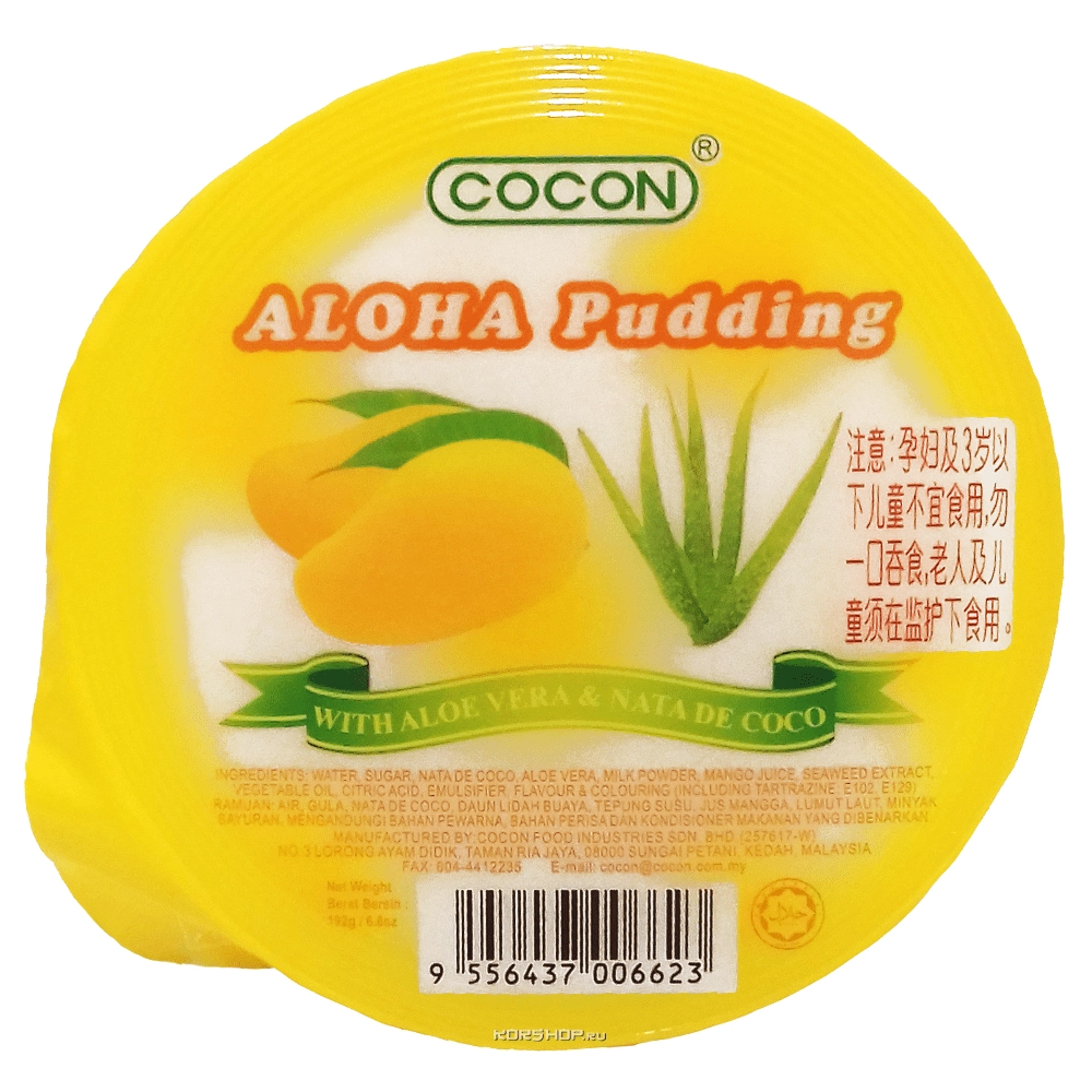 Фруктовый пудинг со вкусом манго с алоэ вера Aloha Cocon, Малайзия, 192 г. Фруктовый пудинг со вкусом манго с алоэ вера Aloha Cocon, Малайзия, 192 г.