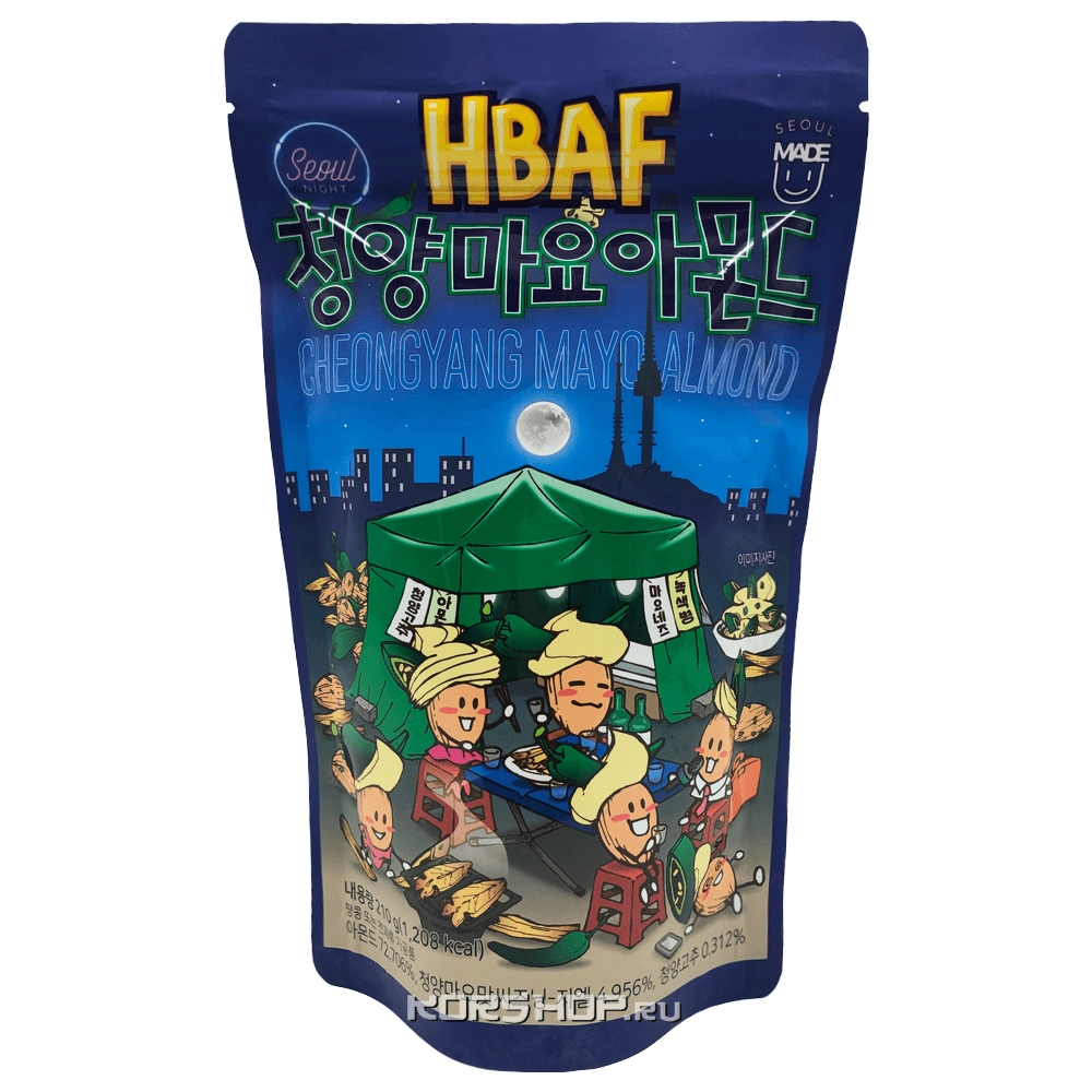 Миндаль со вкусом острого перца чили и майонеза Hbaf, Корея, 210 г. Миндаль со вкусом острого перца чили и майонеза Hbaf, Корея, 210 г.