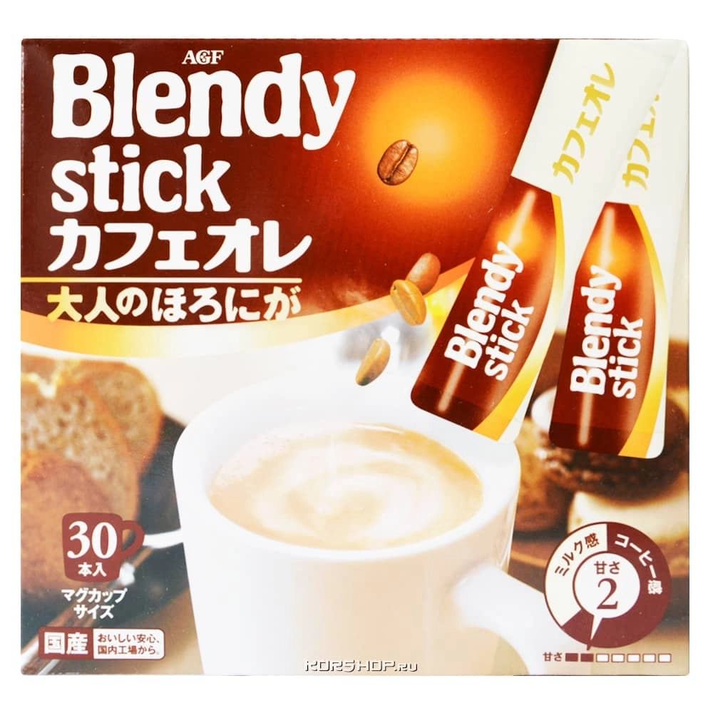 Крепкий кофе с молоком Blendy Stick AGF, Япония, 300 г (10 г х 30 шт.) Крепкий кофе с молоком Blendy Stick AGF, Япония, 300 г (10 г х 30 шт.)