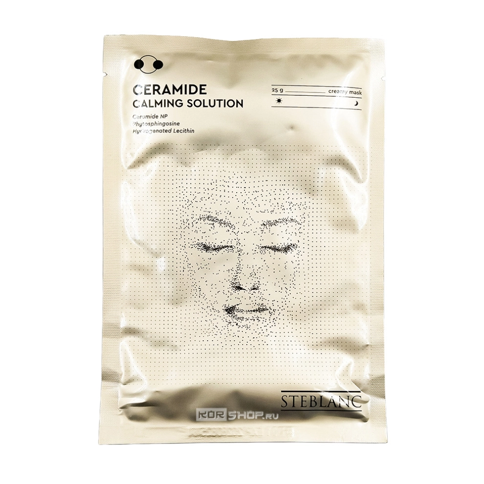 Тканевая крем-маска для лица успокаивающая с церамидами Ceramide Calming Solution Creamy Mask Steblanc, Корея, 25 г