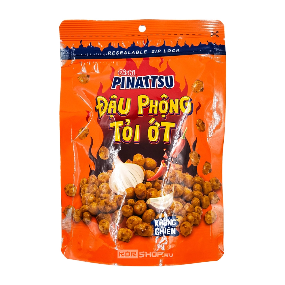 Арахис в глазури со вкусом чеснока и перца чили Oishi, Вьетнам, 85 г