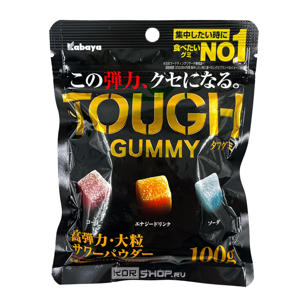 Жевательный мармелад Три вкуса Tough Gummy Kabaya, Япония, 100 г