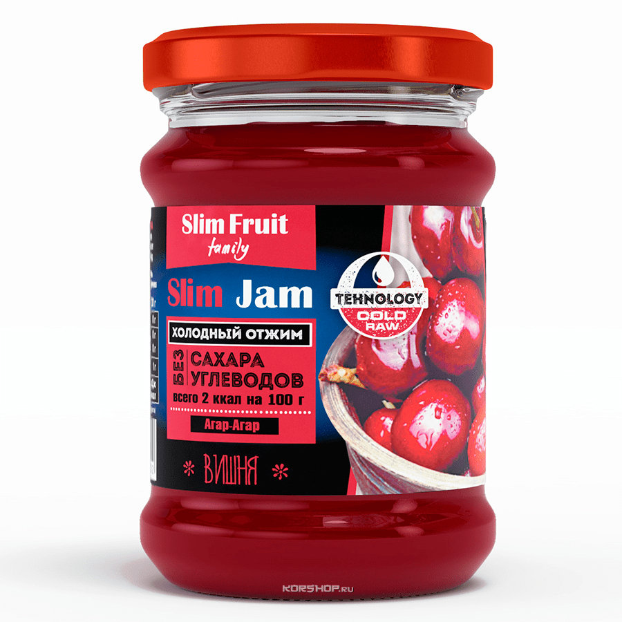 Бескалорийный джем Вишня Slim Fruit, 250 г.