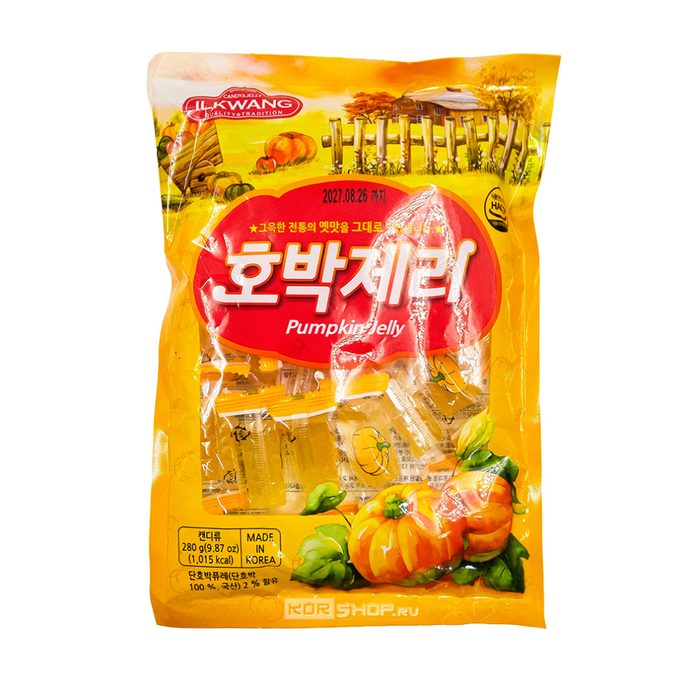 Желейные конфеты со вкусом тыквы Pumpkin Jelly Ilkwang, Корея, 280 г Желейные конфеты со вкусом тыквы Pumpkin Jelly Ilkwang, Корея, 280 г