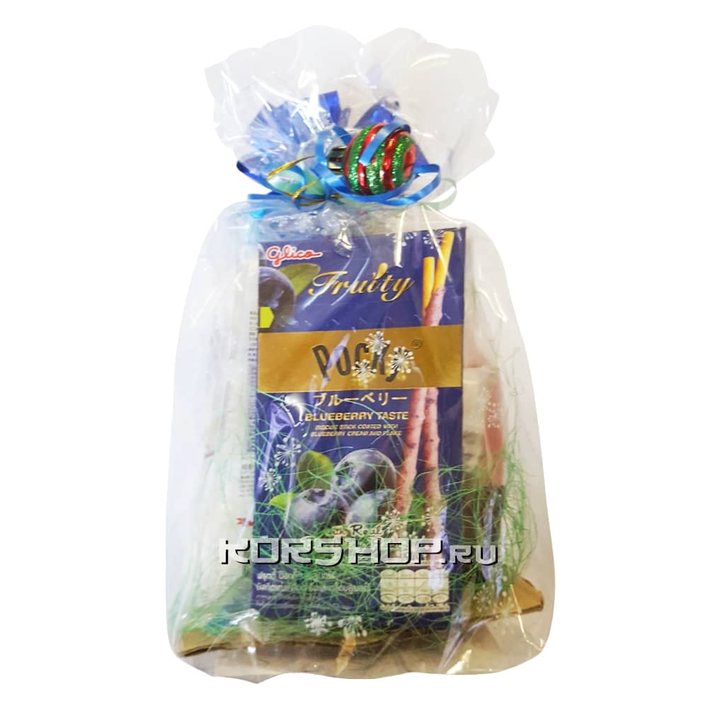 Подарочный набор (соломка Glico Pocky Голубика, молочные моти, Дайфуку-М-Ассорти), 360 г