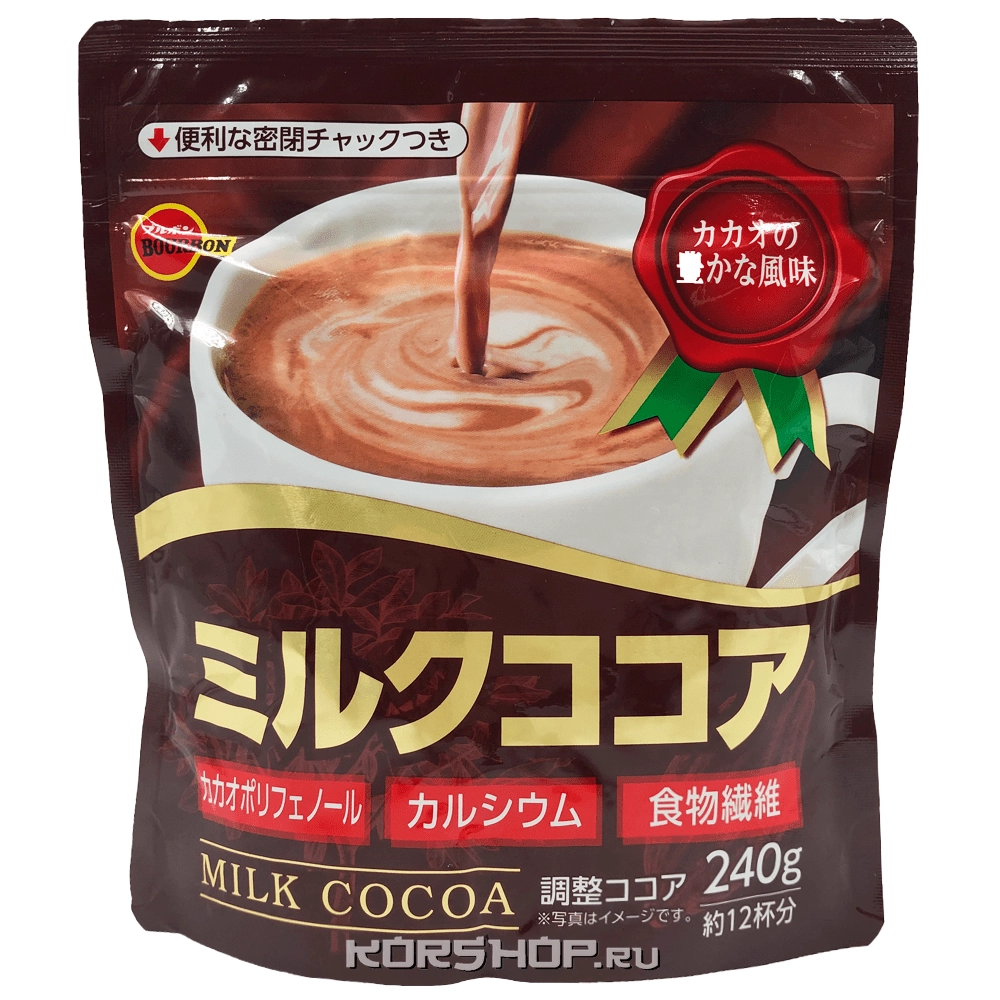 Какао с молоком Bourbon, Япония, 240 г Какао с молоком Bourbon, Япония, 240 г