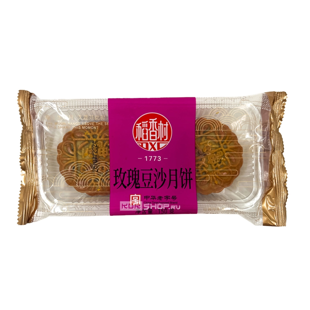 Лунные пряники с пастой из розовых бобов DaoXiangCun, Китай, 150 г Лунные пряники с пастой из розовых бобов DaoXiangCun, Китай, 150 г